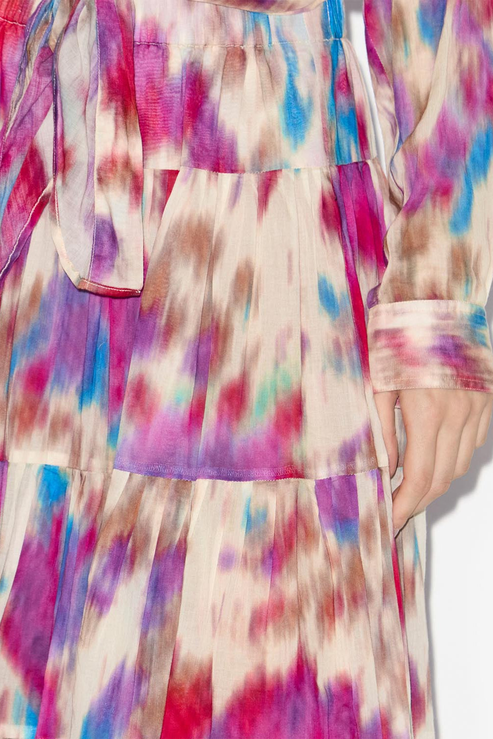 Elfa long printed skirt - Beige-raspberry - Woman - 3