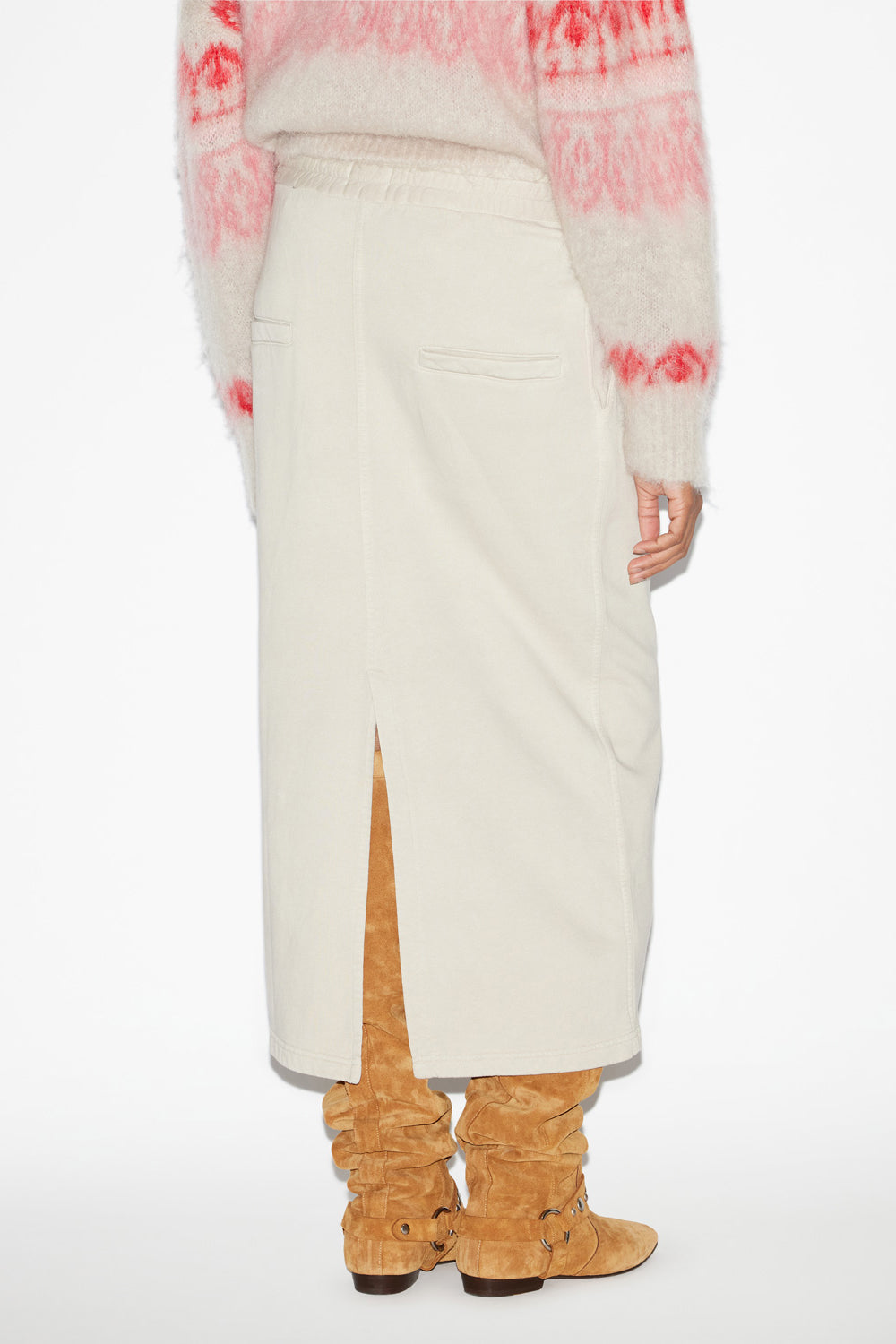 Noreen midi skirt in sweatpants style cotton - Beige - Woman - 5