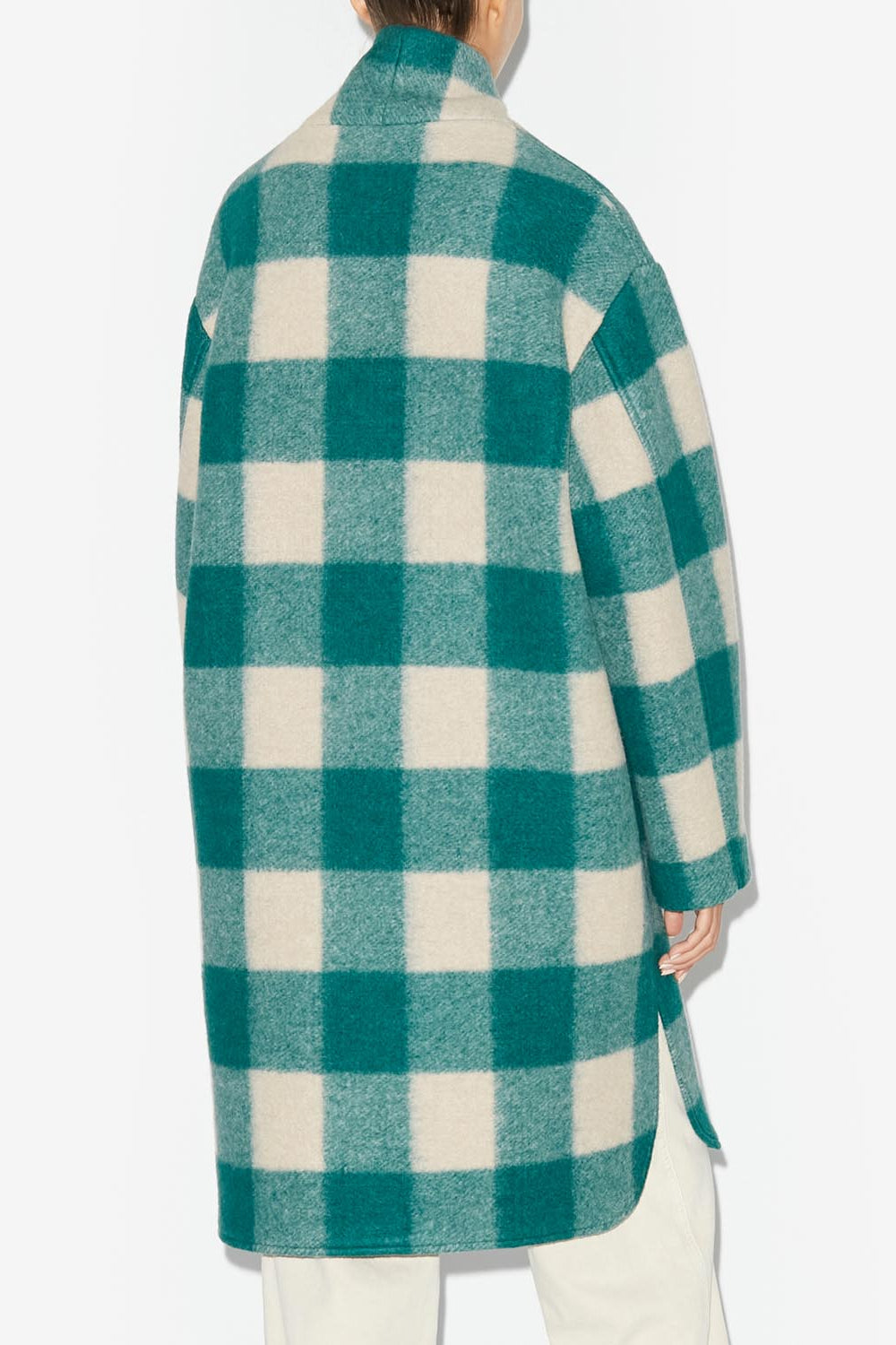 Gabriel wool checked coat - Green - Woman - 5