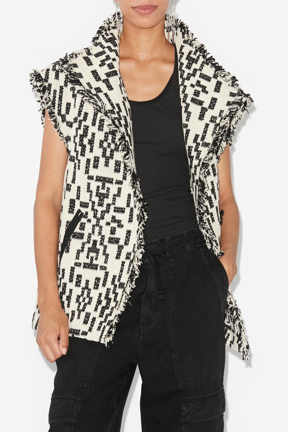 Faith coat with removable sleeves - Black - Woman - 4