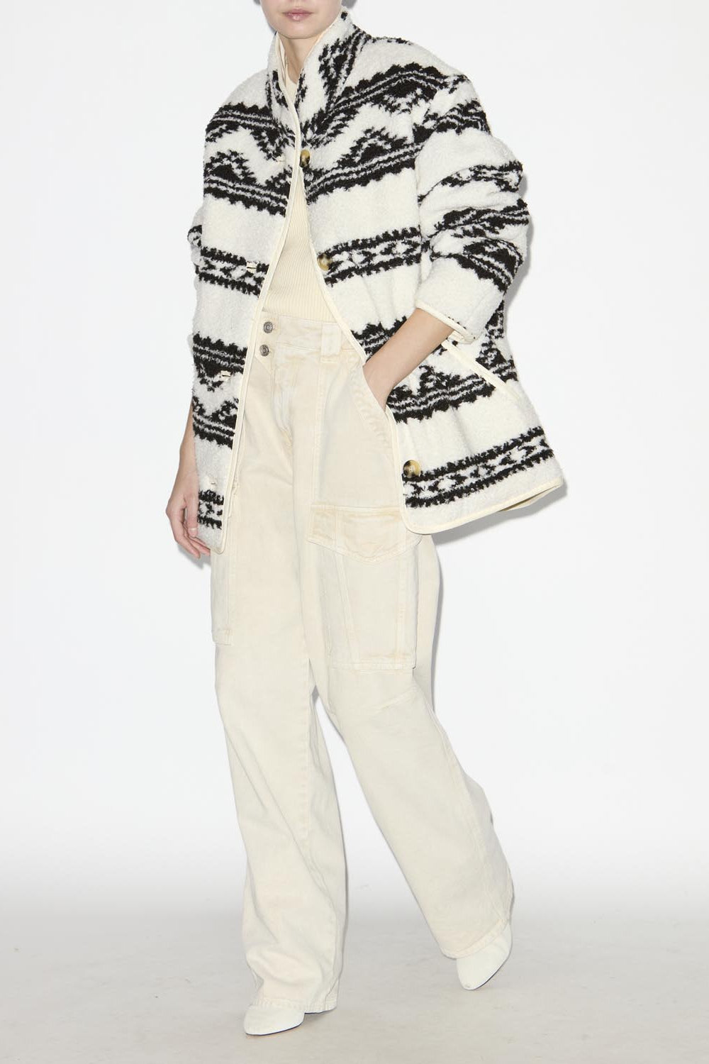 Harper reversible faux-fur coat - Ecru - Woman - 2