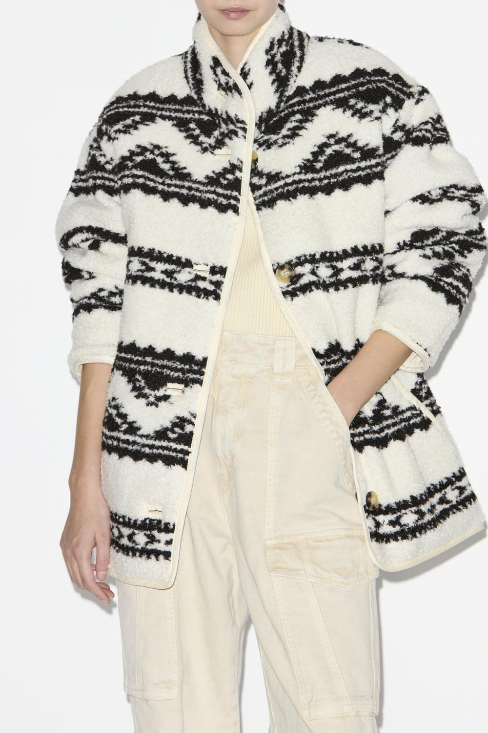 Harper reversible faux-fur coat - Ecru - Woman - 4