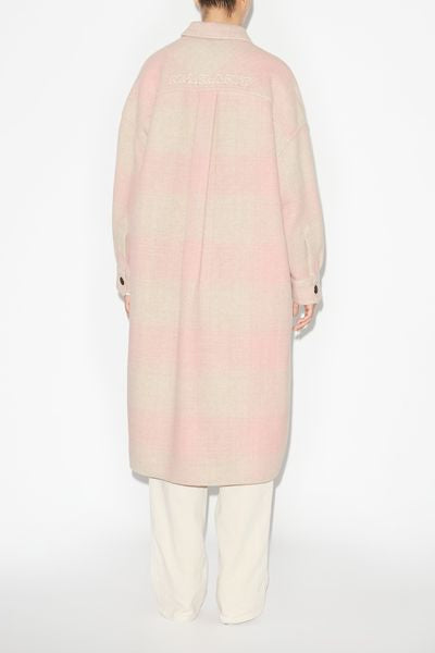 Montizi long checked coat - Light pink - Woman - 3