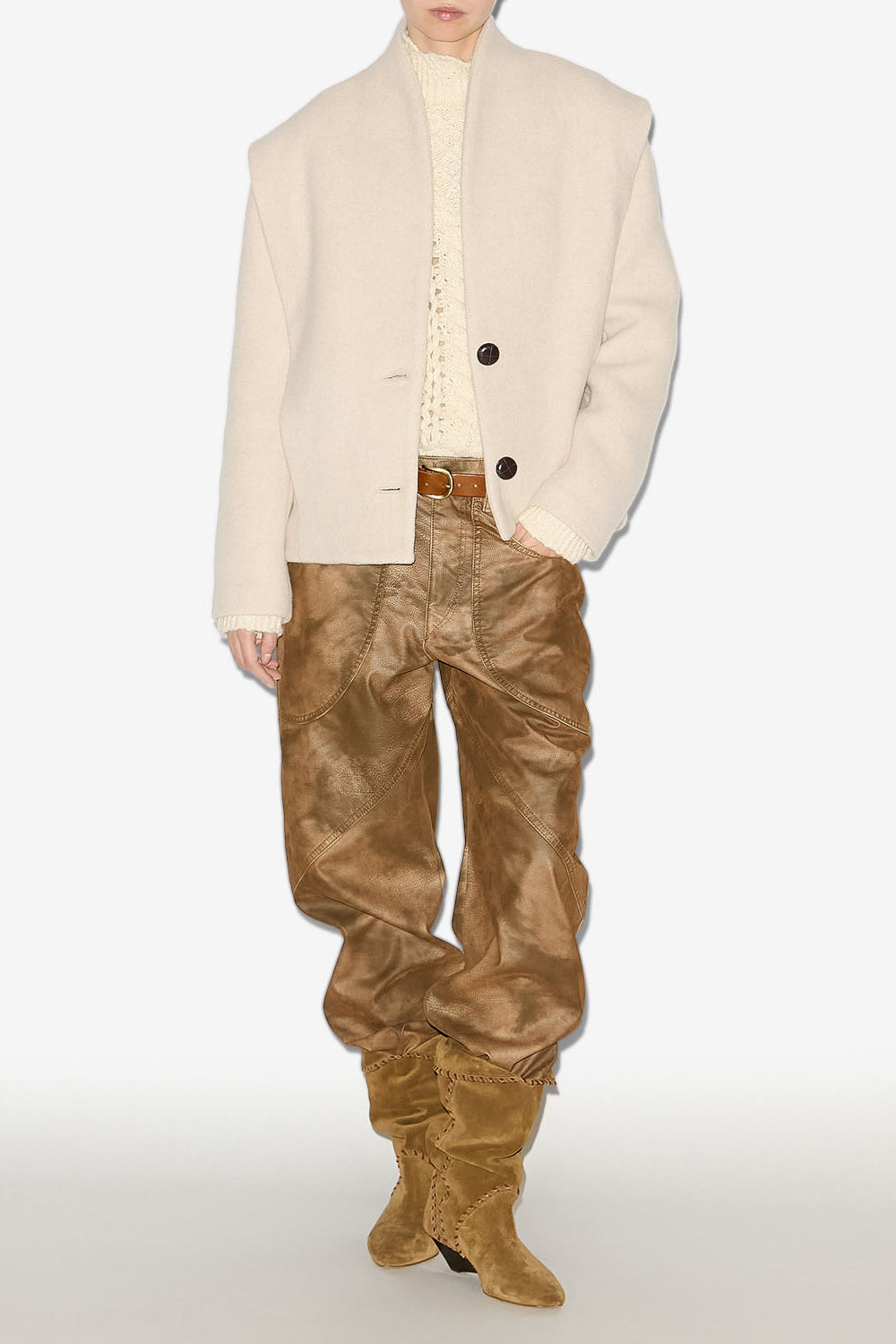 Manteau dyogo en laine mélangée - Écru - Woman - 2