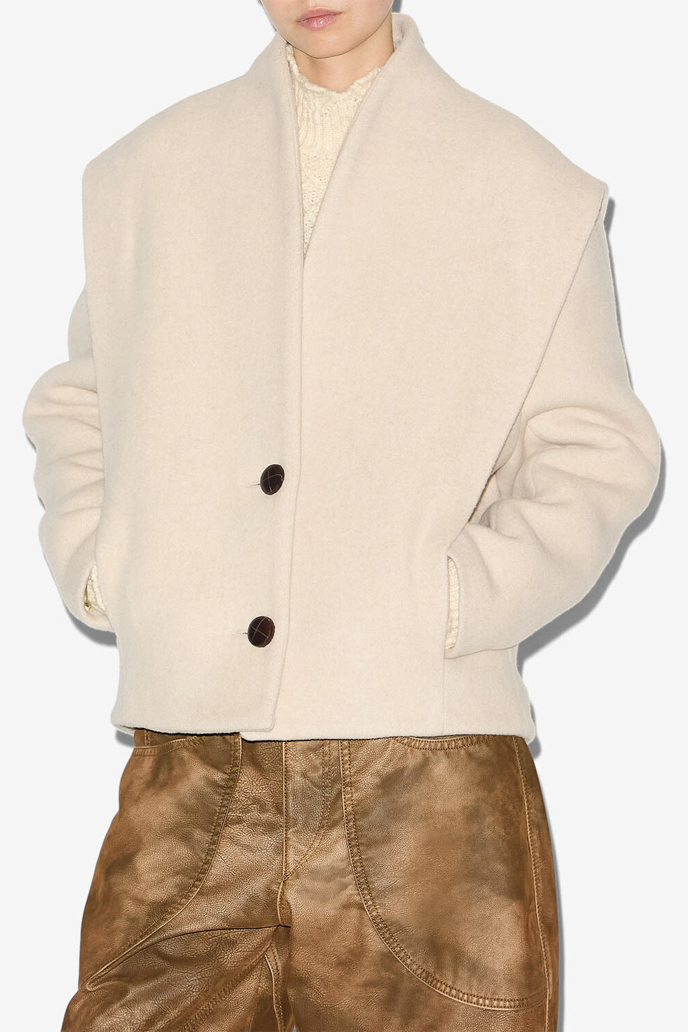 Manteau dyogo en laine mélangée - Écru - Woman - 4