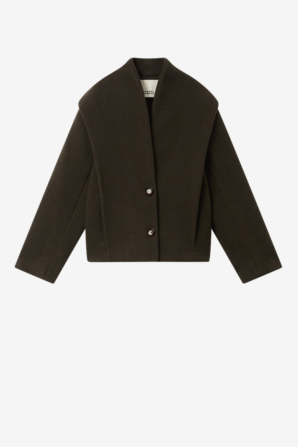 Manteau dyogo en laine mélangée - Foncé kaki - Woman - 1