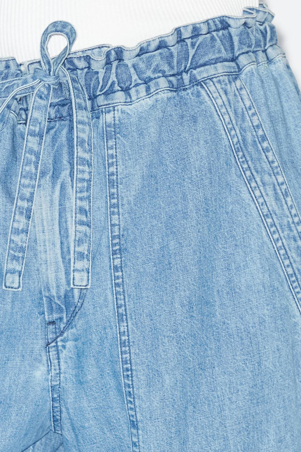 Denim pants with cargo pockets - 파란색 - Woman - 3