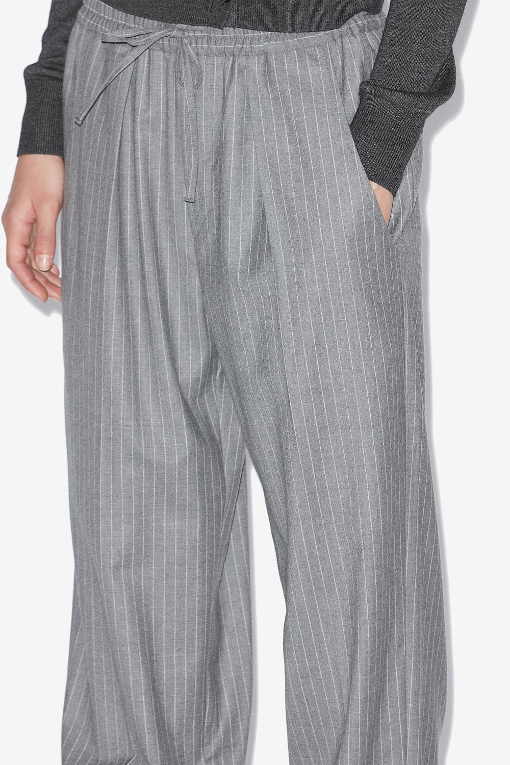 Liska striped virgin wool pants - Gray - Woman - 3