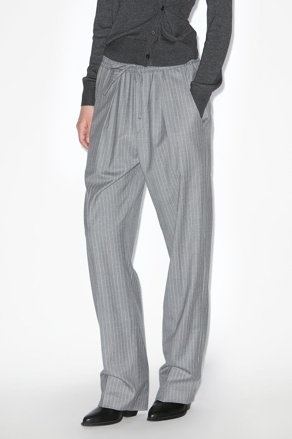 Liska striped virgin wool pants - Gray - Woman - 4