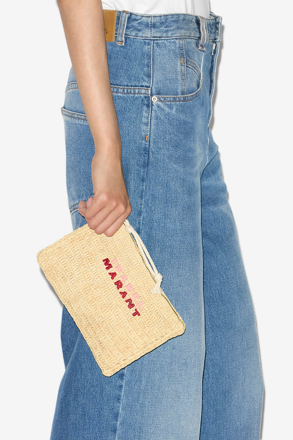 Sac pochette praia en raphia - Natural/pink - Woman - 2