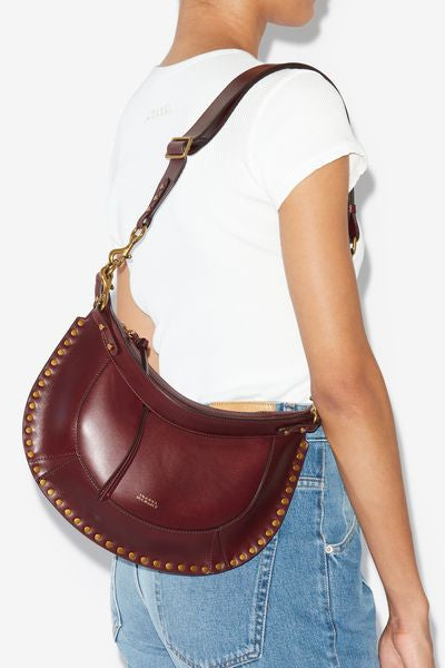 Naoko studded leather bag - Burgundy - Woman - 3