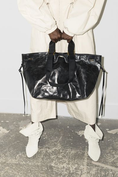 Wardy large tote bag in soft leather - Black - Woman - 11