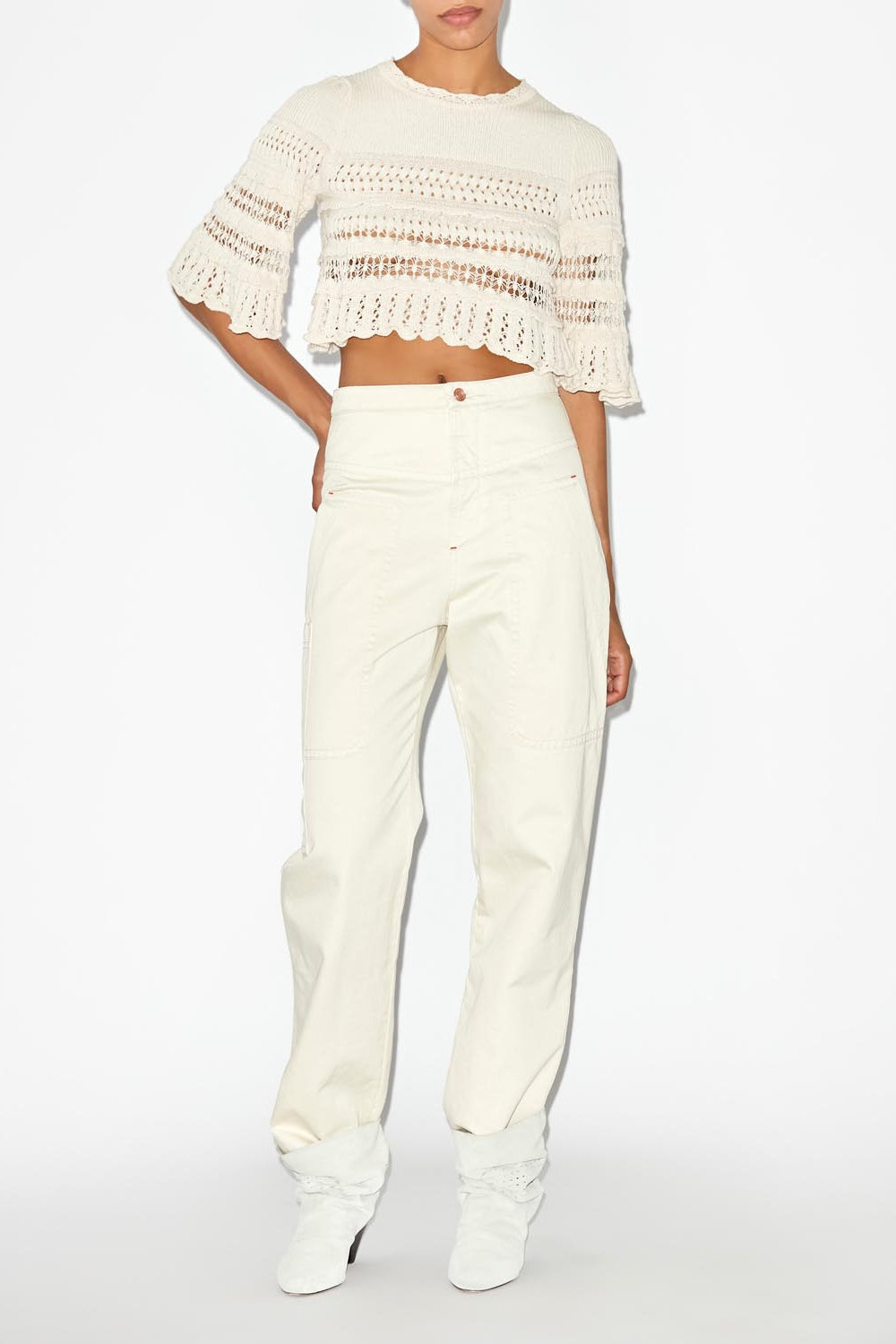 Frizy top - Ecru - Woman - 2