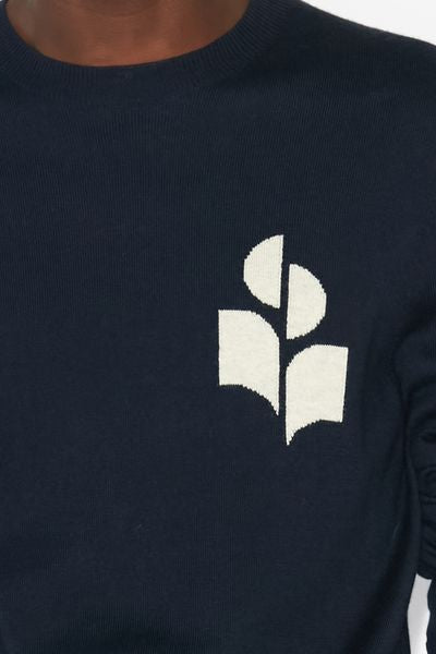 Evans cotton and wool sweater with logo - Midnight - Man - 3