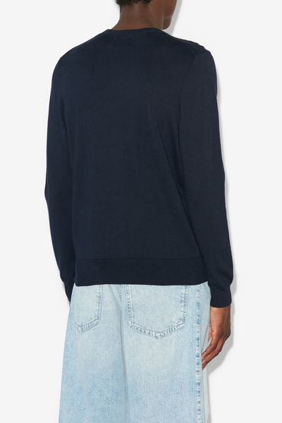 Evans cotton and wool sweater with logo - Midnight - Man - 5