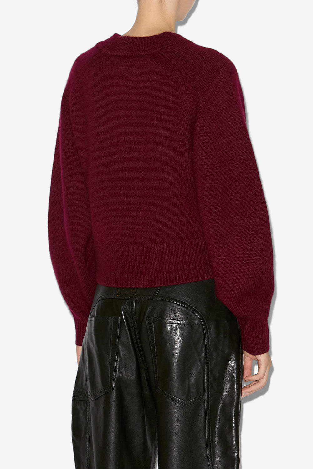 Leandra merinos wool and cashmere sweater - Burgundy - Woman - 5