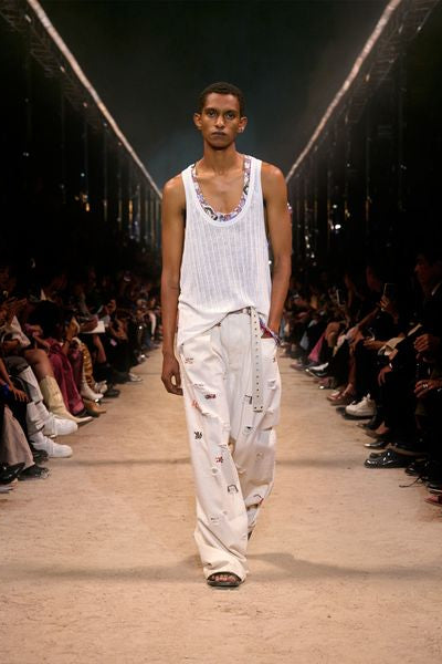 Haut en maille transparent dan - Blanc - Man - 2