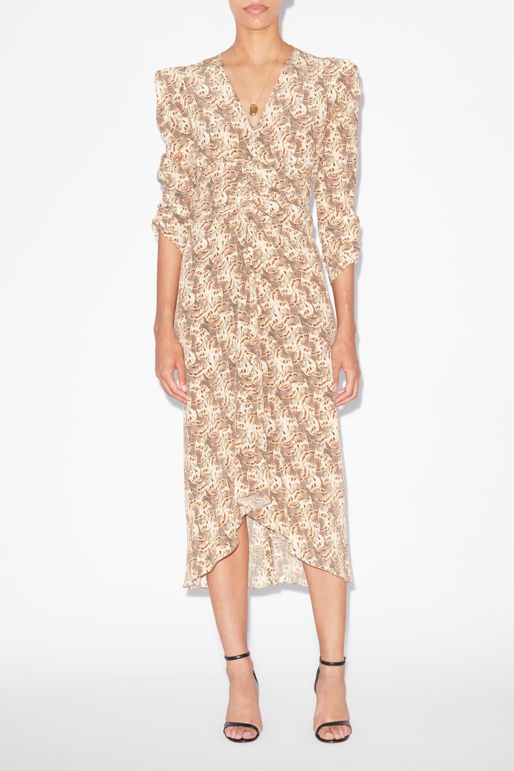 Albini printed silk blend midi dress - Natural - Woman - 2