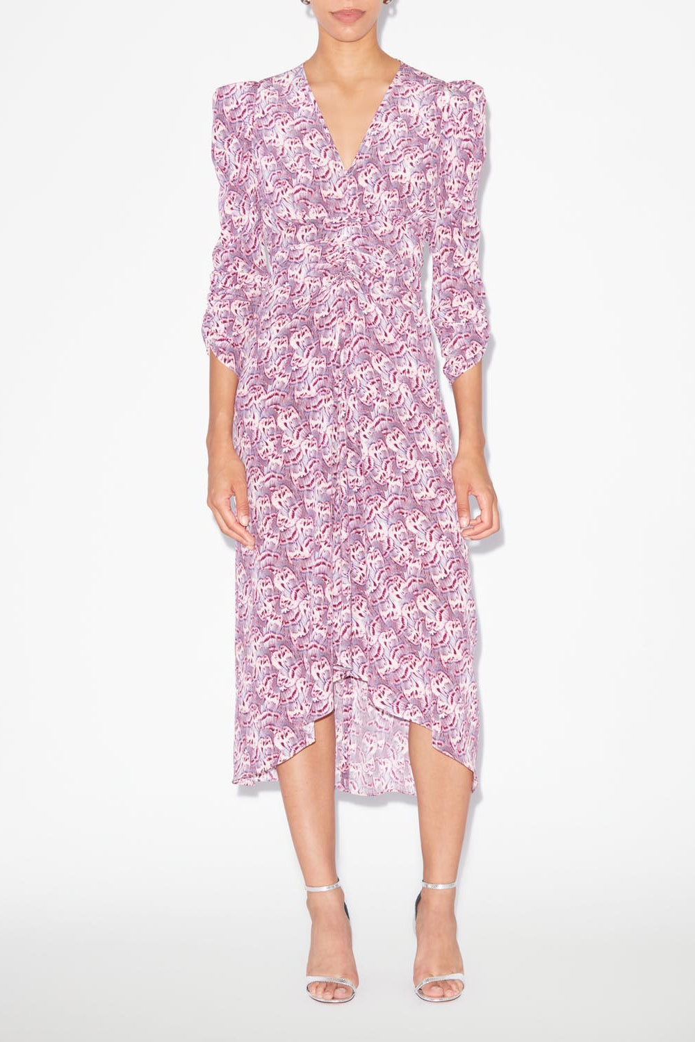 Albini printed silk blend midi dress - Mauve - Woman - 2