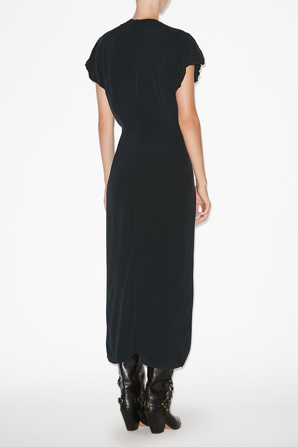 Terena plain-colored midi dress - Black - Woman - 4