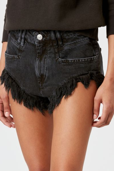 Eneidao denim shorts - Black - Woman - 3