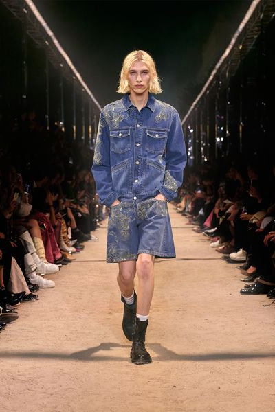 Short brodé en denim jerryl - Bleu - Man - 2