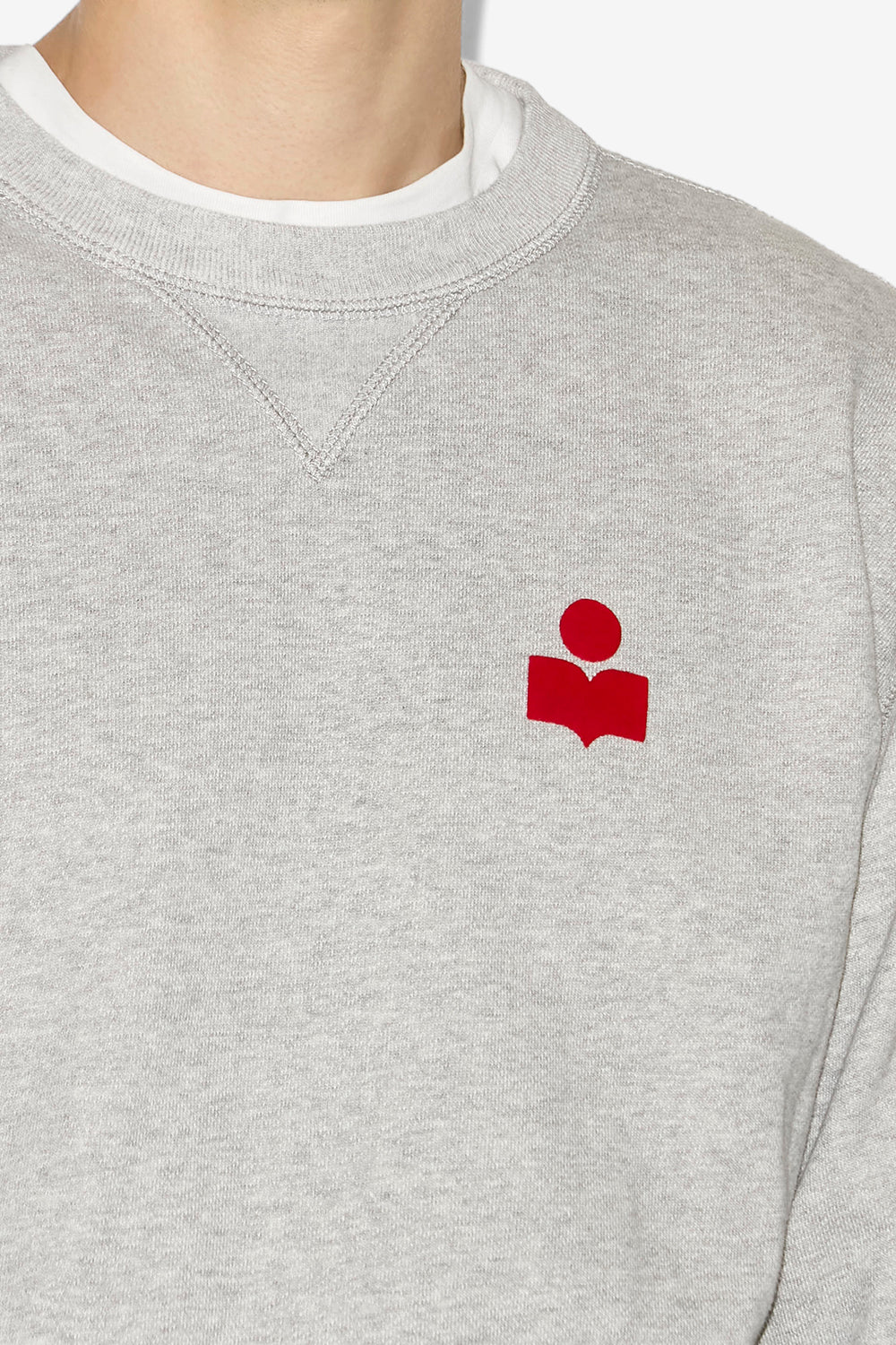 Sweatshirt mike aus baumwolle mit logo - Gray-red - Man - 3