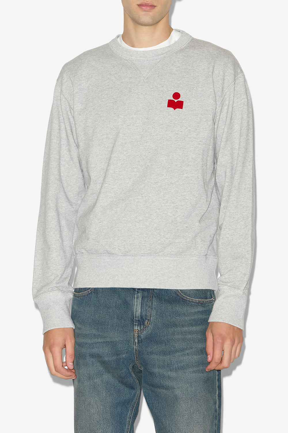 Sweatshirt mike aus baumwolle mit logo - Gray-red - Man - 4