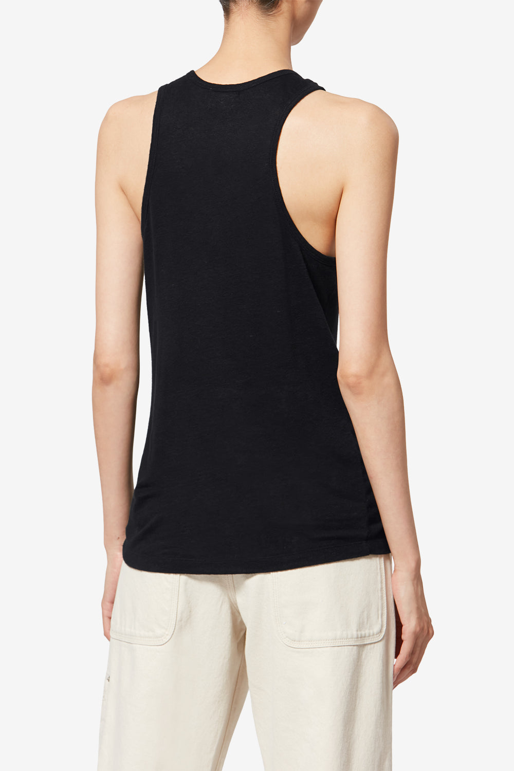 T-shirt à rayures thea en lin - Noir - Woman - 5