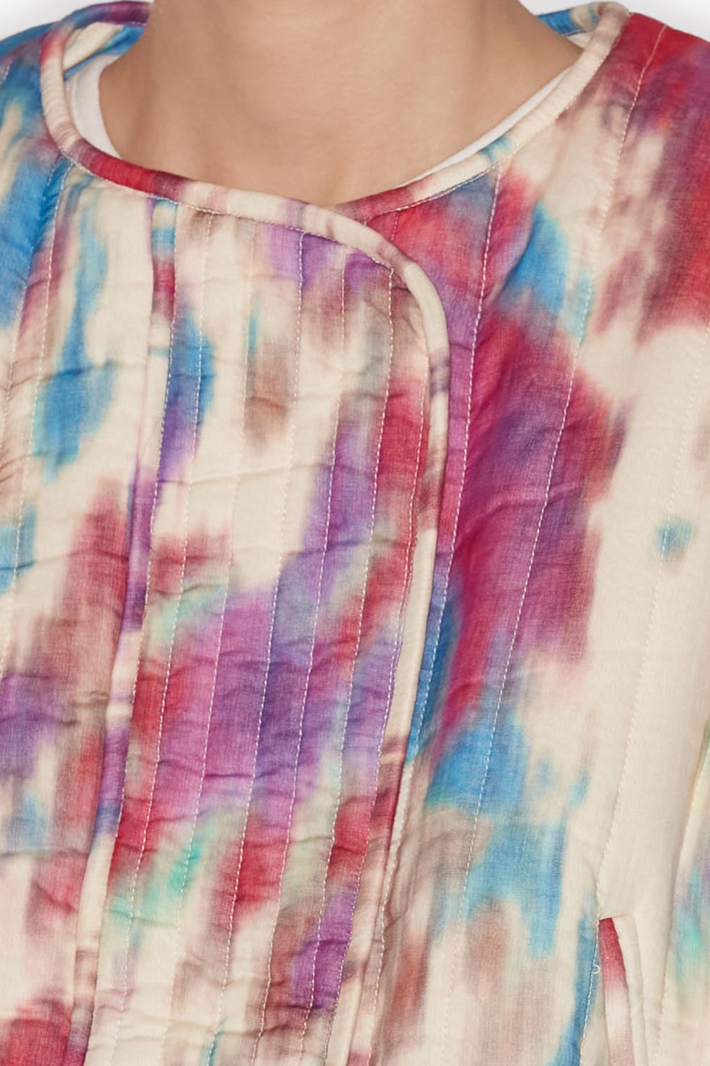 Gelio quilted jacket - Beige-raspberry - Woman - 3