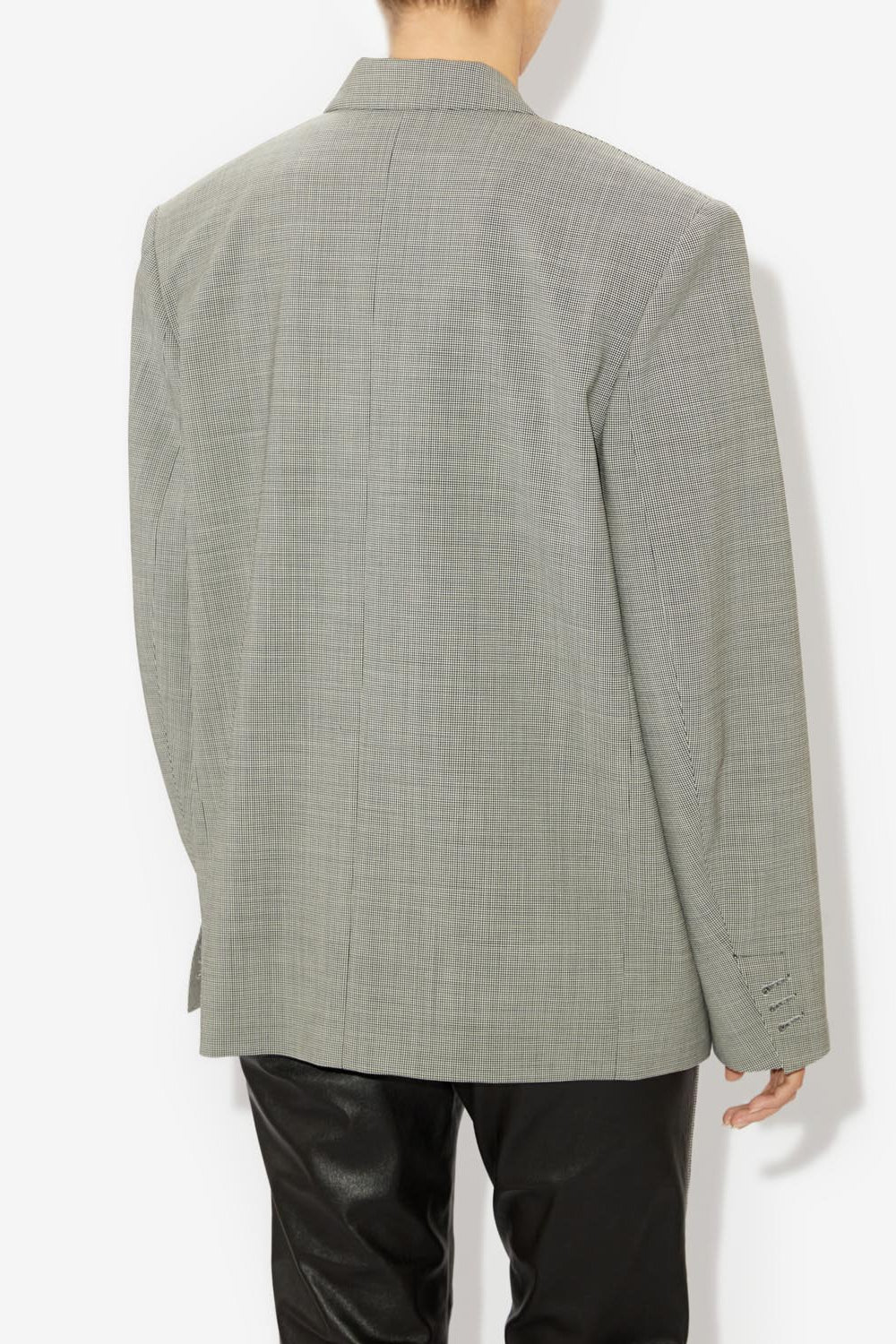 Klero double-breasted blazer jacket with lapel collar - Ecru and black - Woman - 5