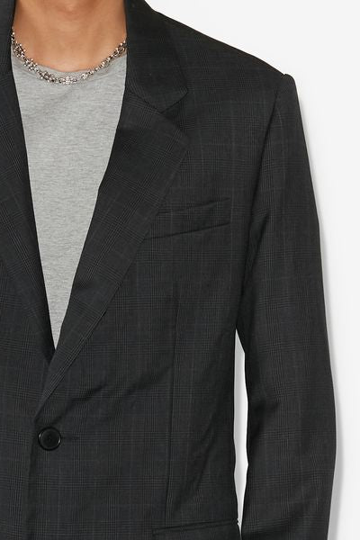 Nolan glen plaid wool suit jacket - Anthracite - Man - 6