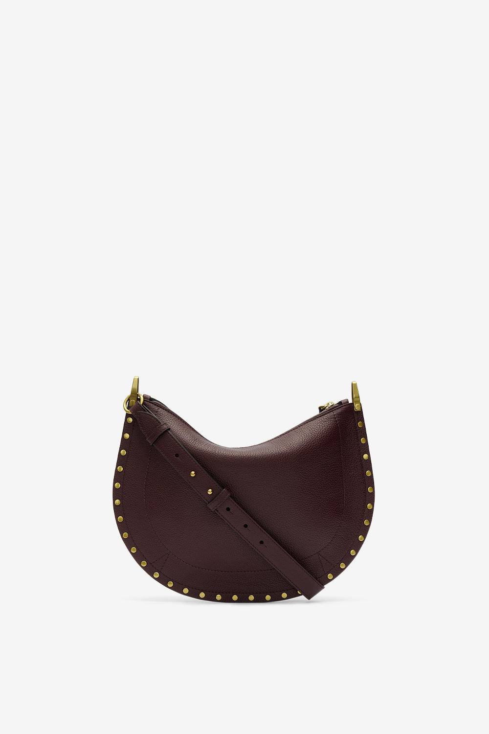 Oskan soft zip leather shoulder bag - Burgundy - Woman - 3