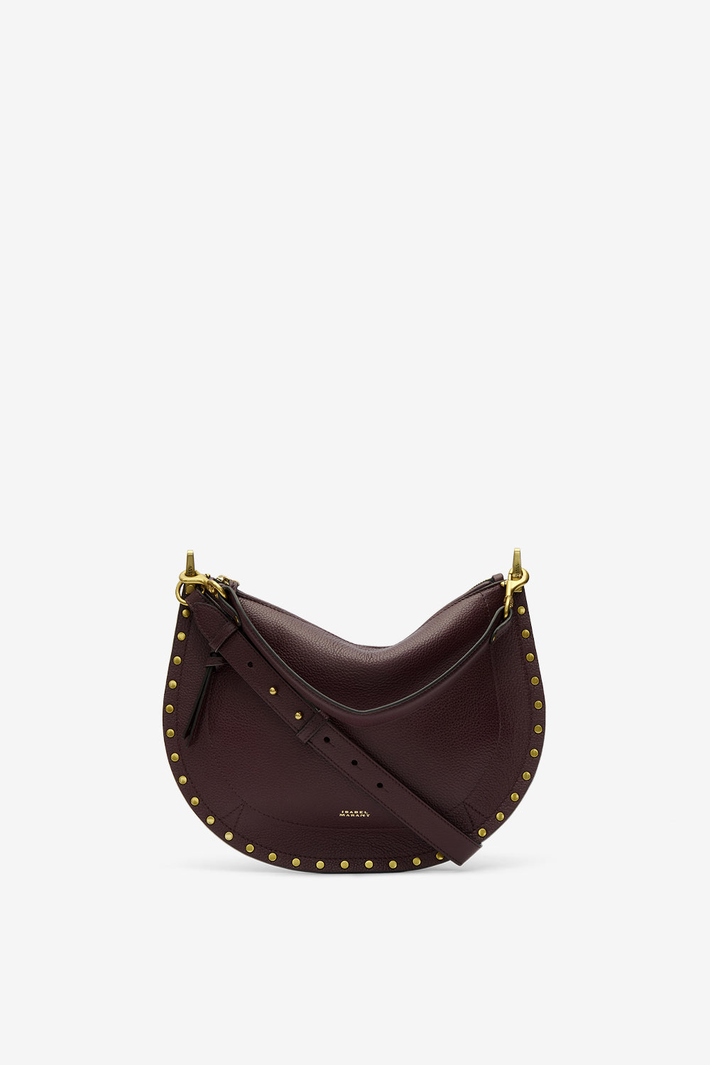 Oskan soft zip leather shoulder bag - Burgundy - Woman - 8