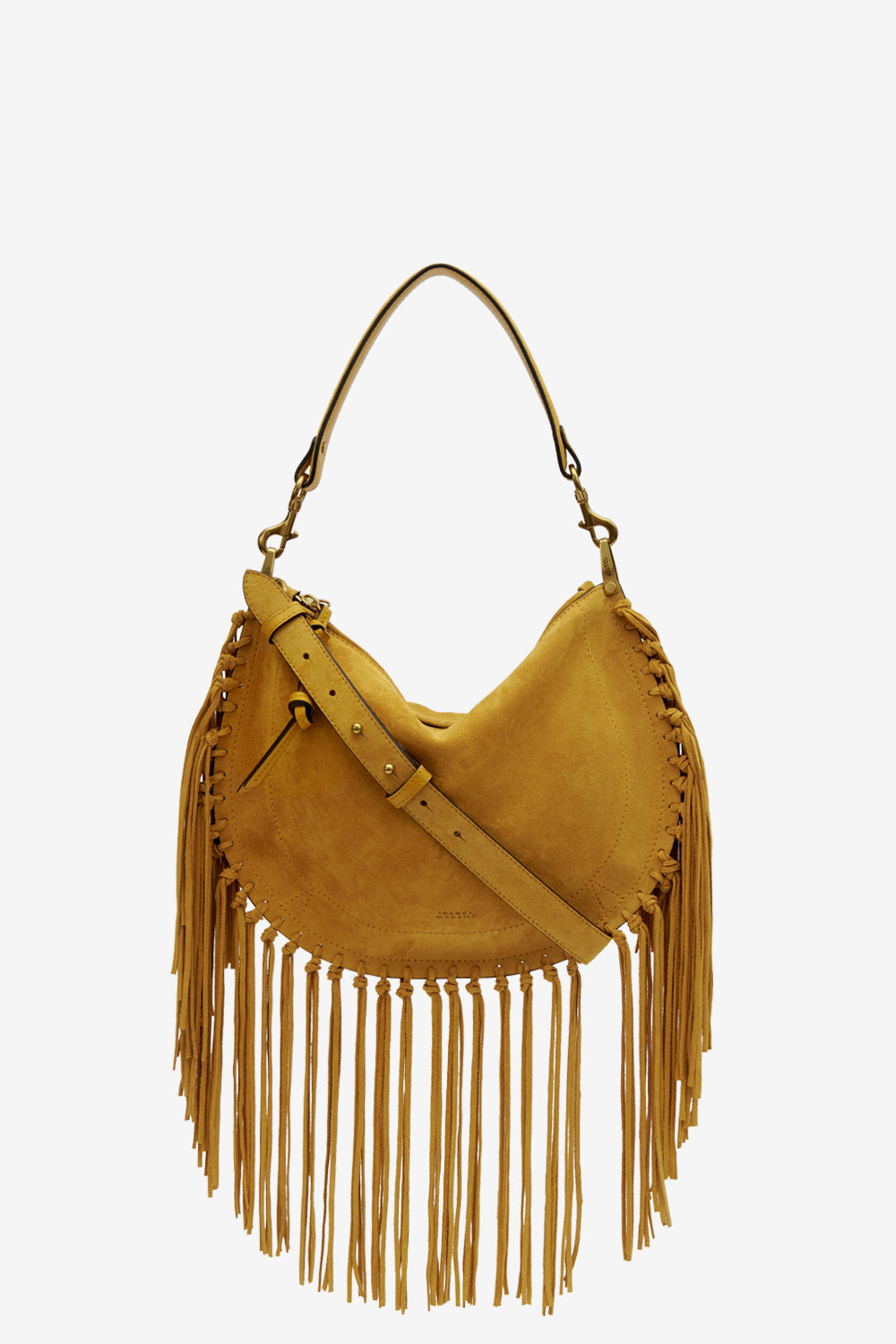 Oskan hobo zip fringed suede calfskin leather handbag - Saffron - Woman - 1