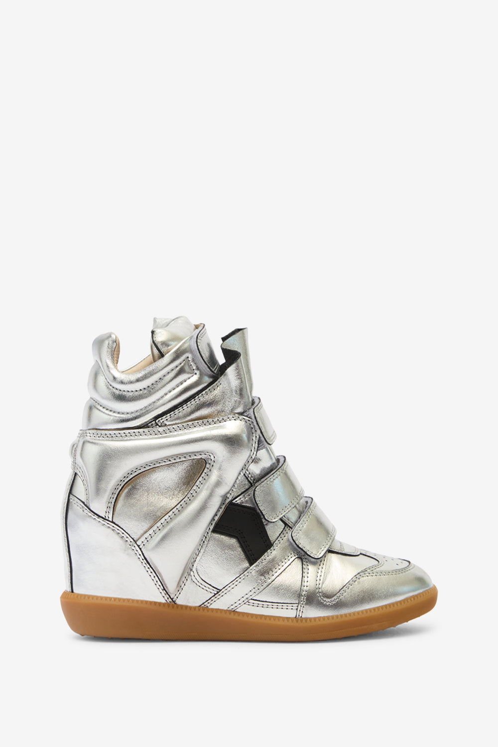Bekett leather wedge sneakers - Gun metal - Woman - 1