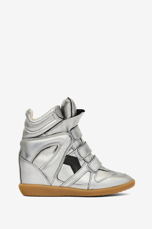 Bekett leather wedge sneakers - Gun metal - Woman