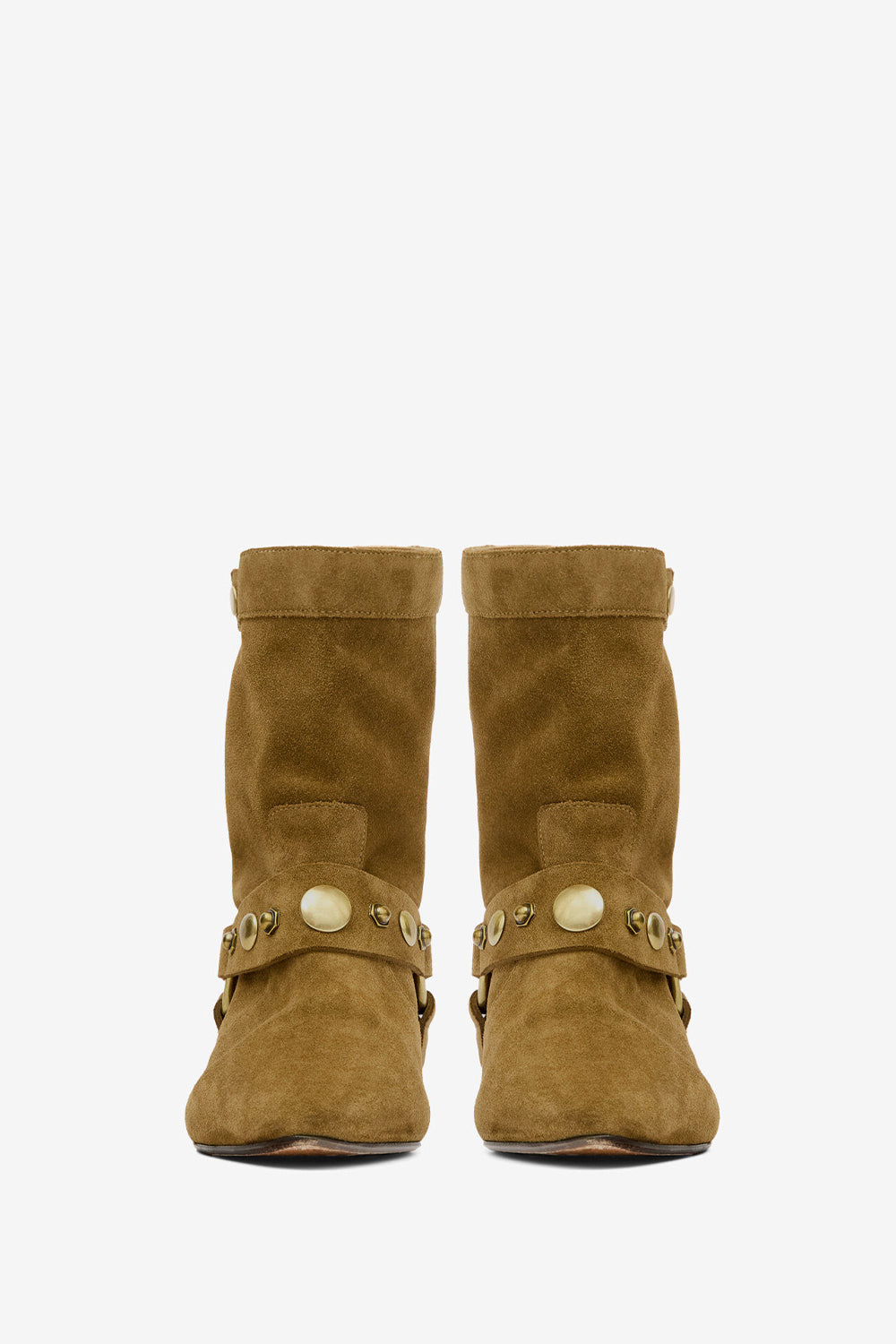 Botas bajas planas stania de piel de ante de becerro - Light bronze-gold - Woman - 4