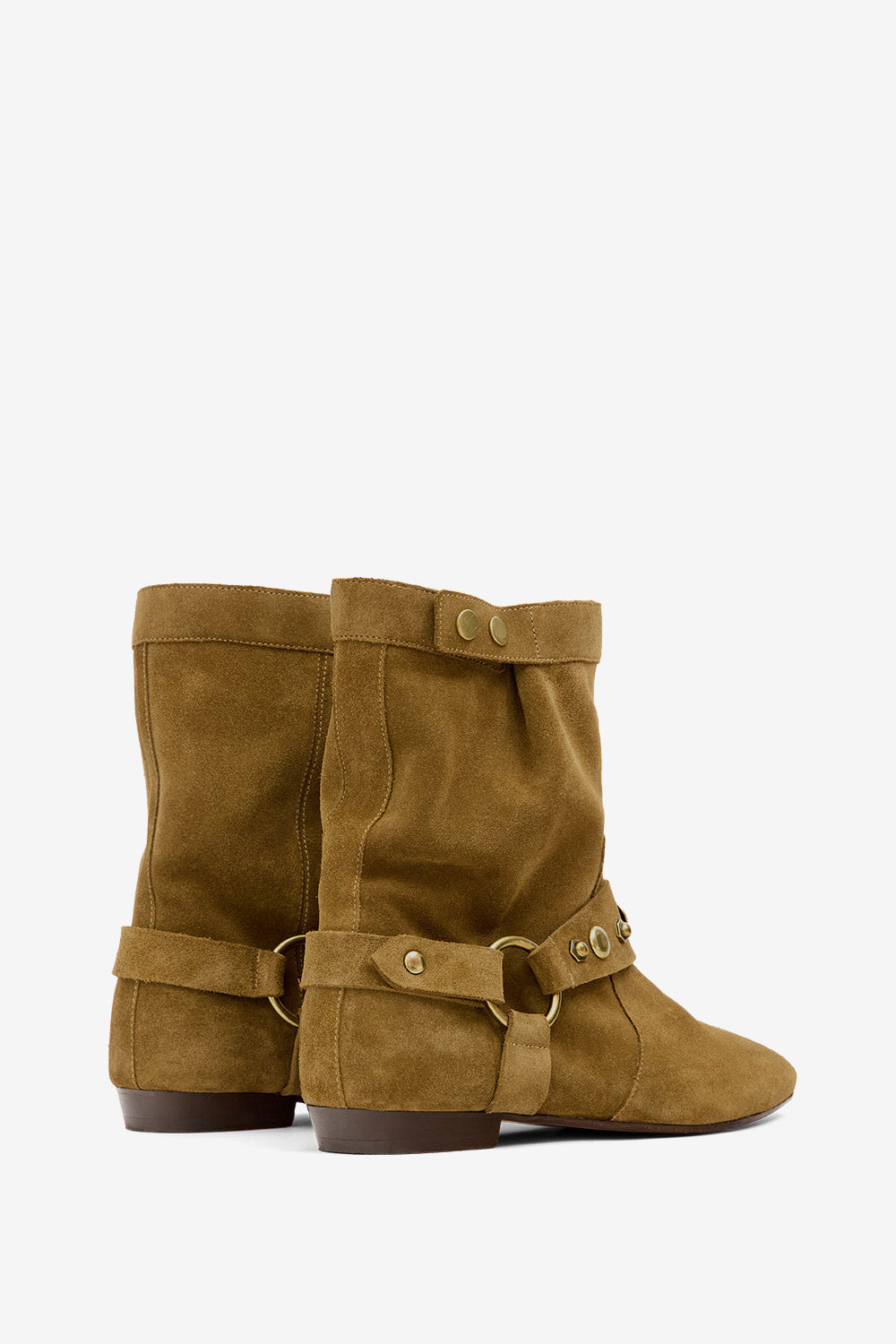 Botas bajas planas stania de piel de ante de becerro - Light bronze-gold - Woman - 2