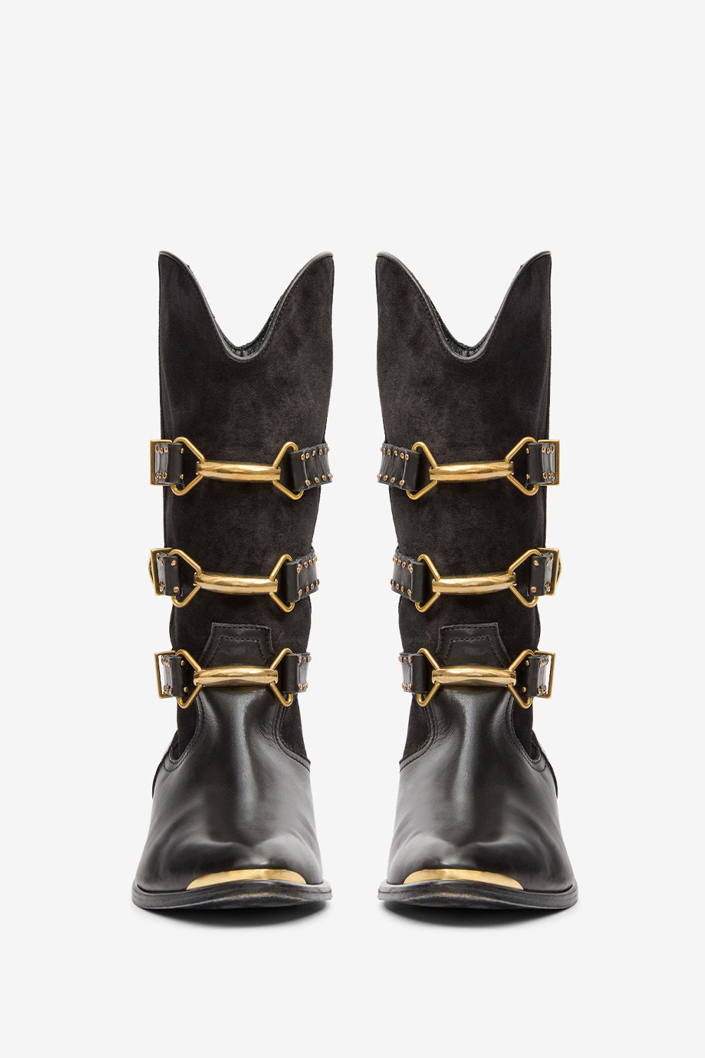 Bottes santiag mexia en cuir et métal - Noir - Woman - 4