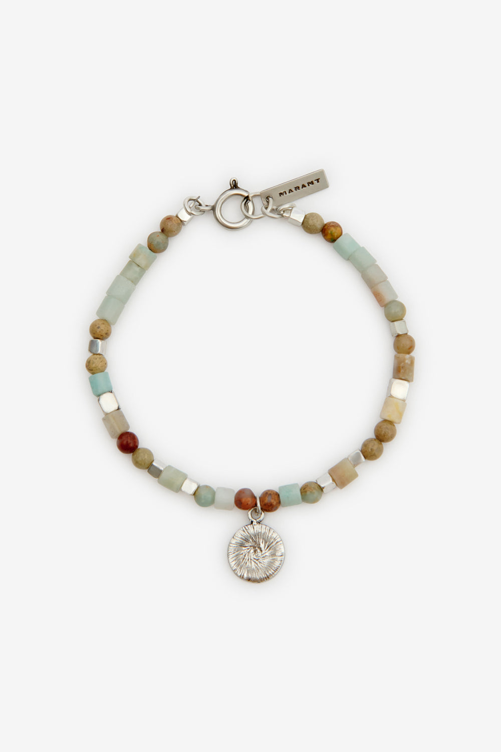 Bracciale in pietra naturale pierce - Pastel green-silver - Man - 1