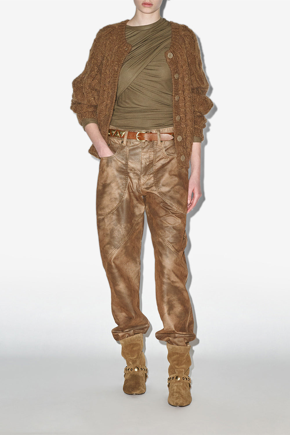 Yara cable knit cardigan - Bronze - Woman - 2