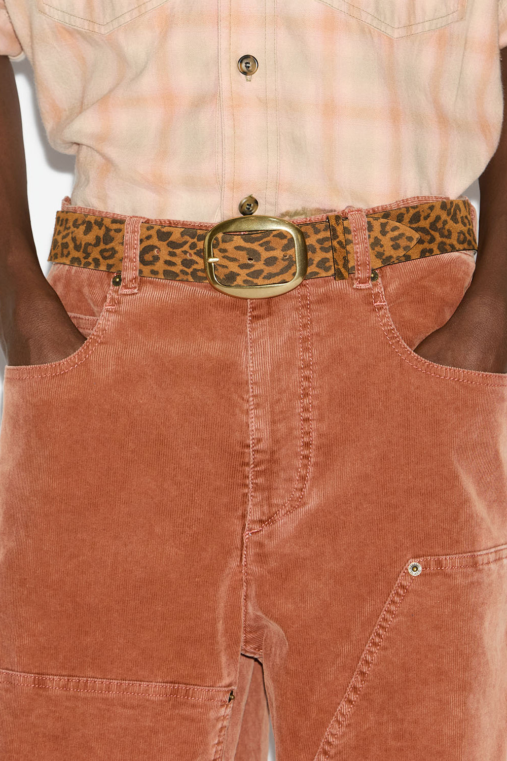 Ceinture darah en cuir de veau velours - Léopard - Man - 4