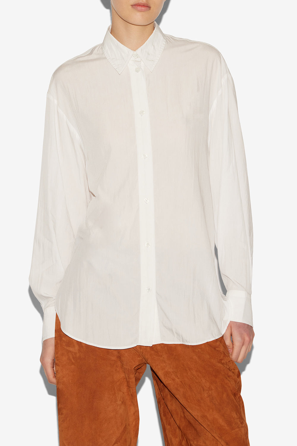 Fabriza flowing crepe shirt - White - Woman - 4