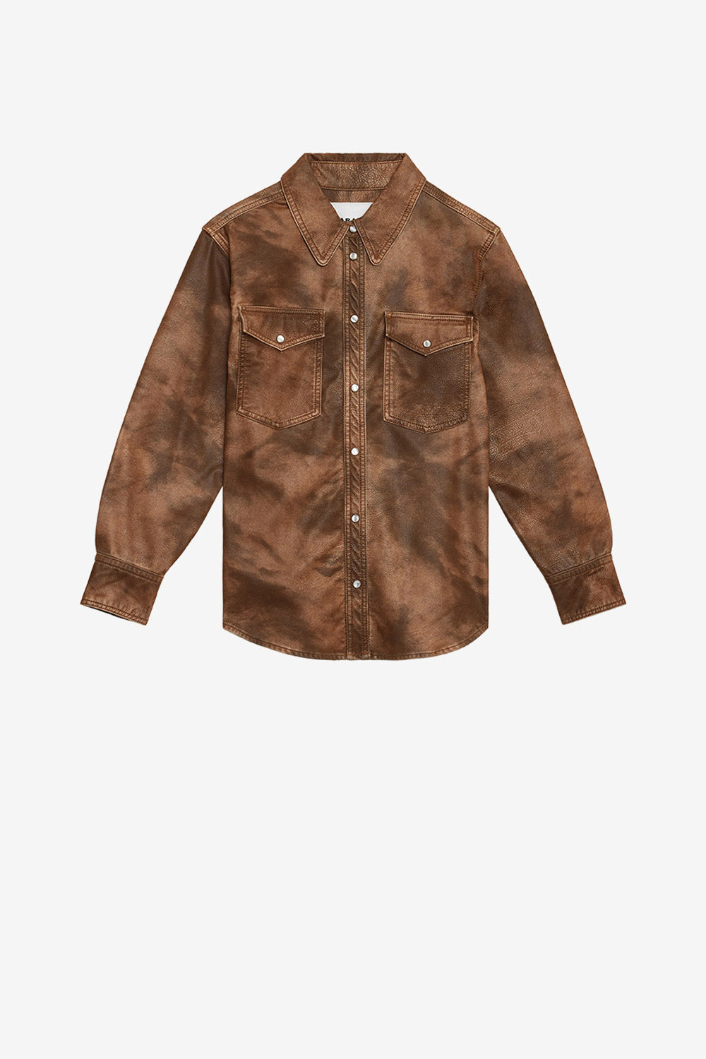 Karima faux leather shirt - Tabacco - Woman - 1