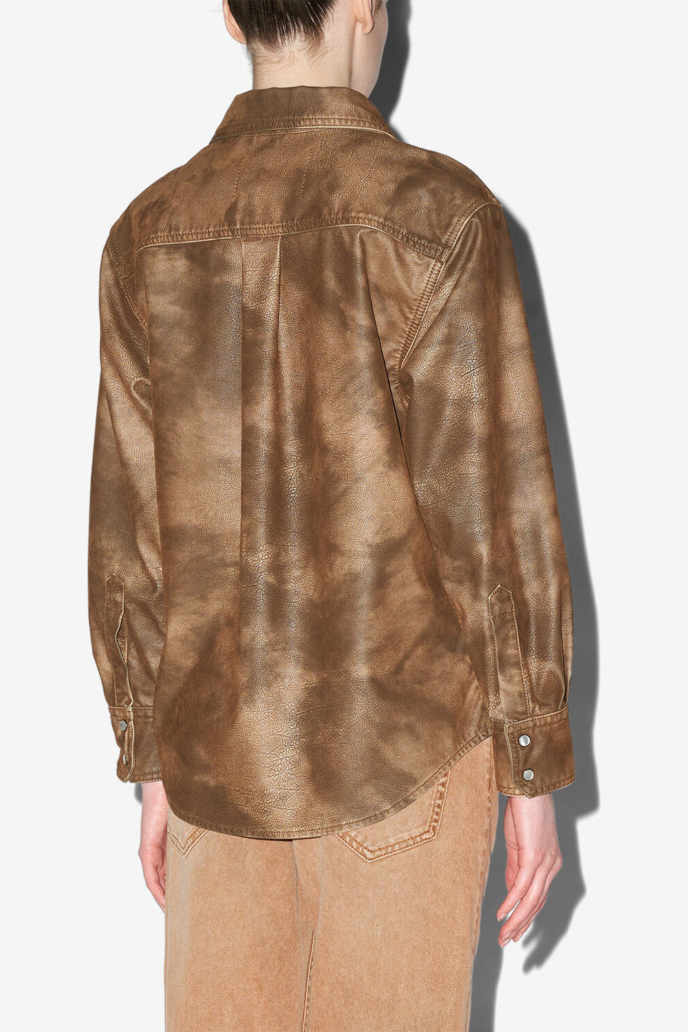 Karima faux leather shirt - Tabacco - Woman - 4