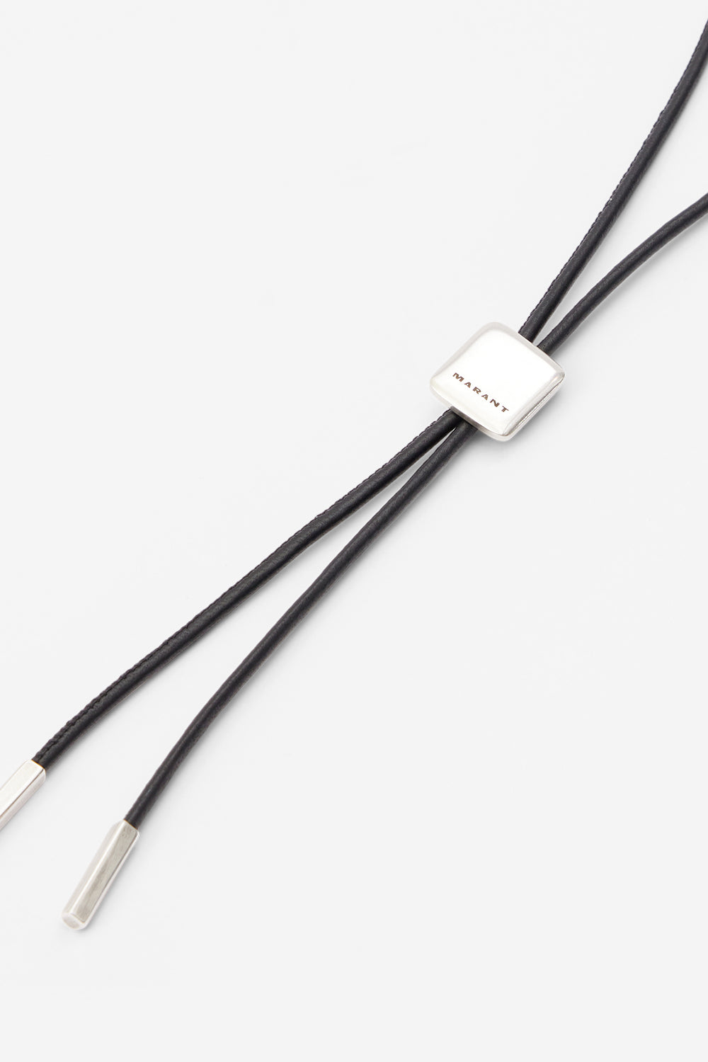 Gilbert adjustable leather necklace - Black and silver - Man - 2