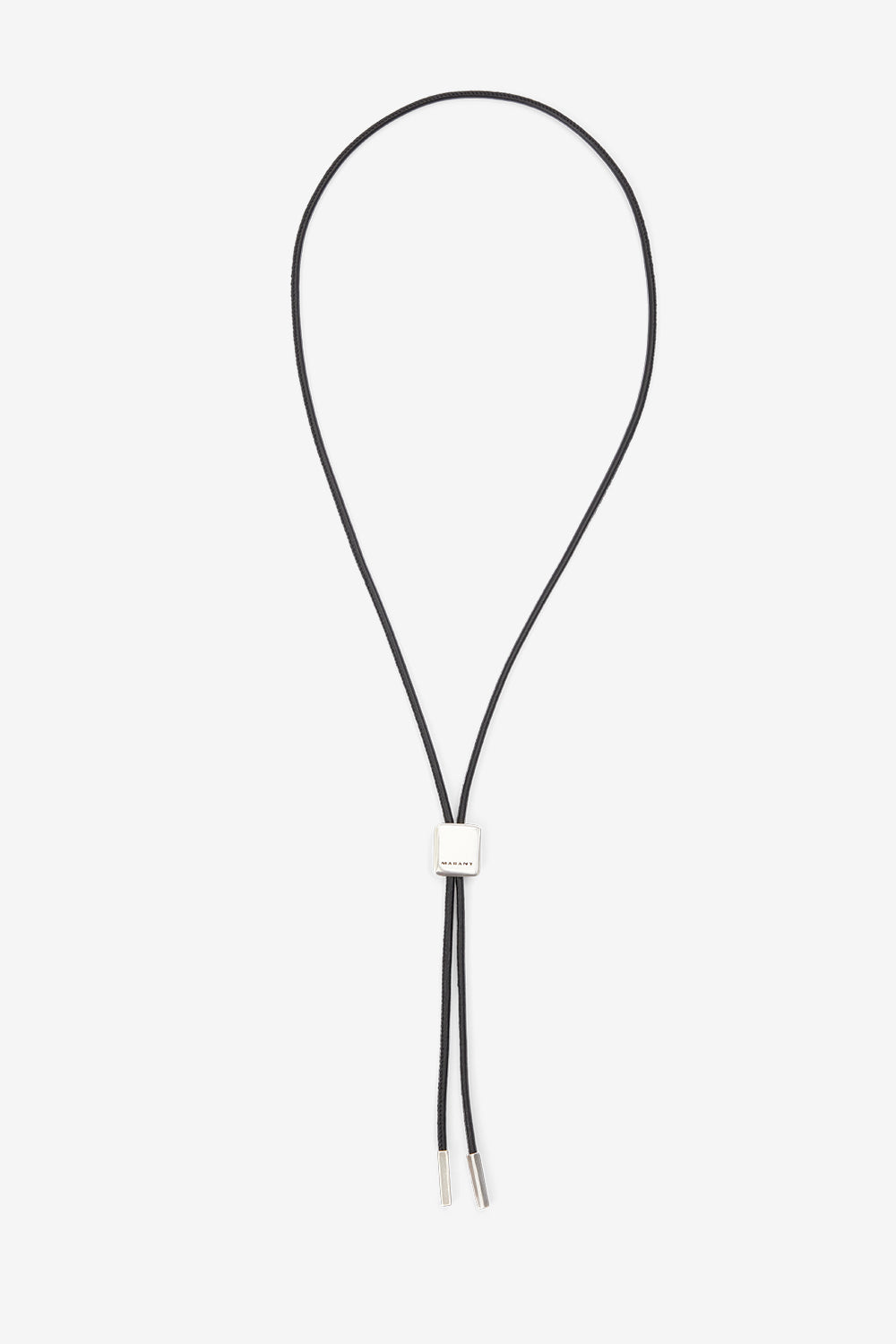 Gilbert adjustable leather necklace - Black and silver - Man - 1