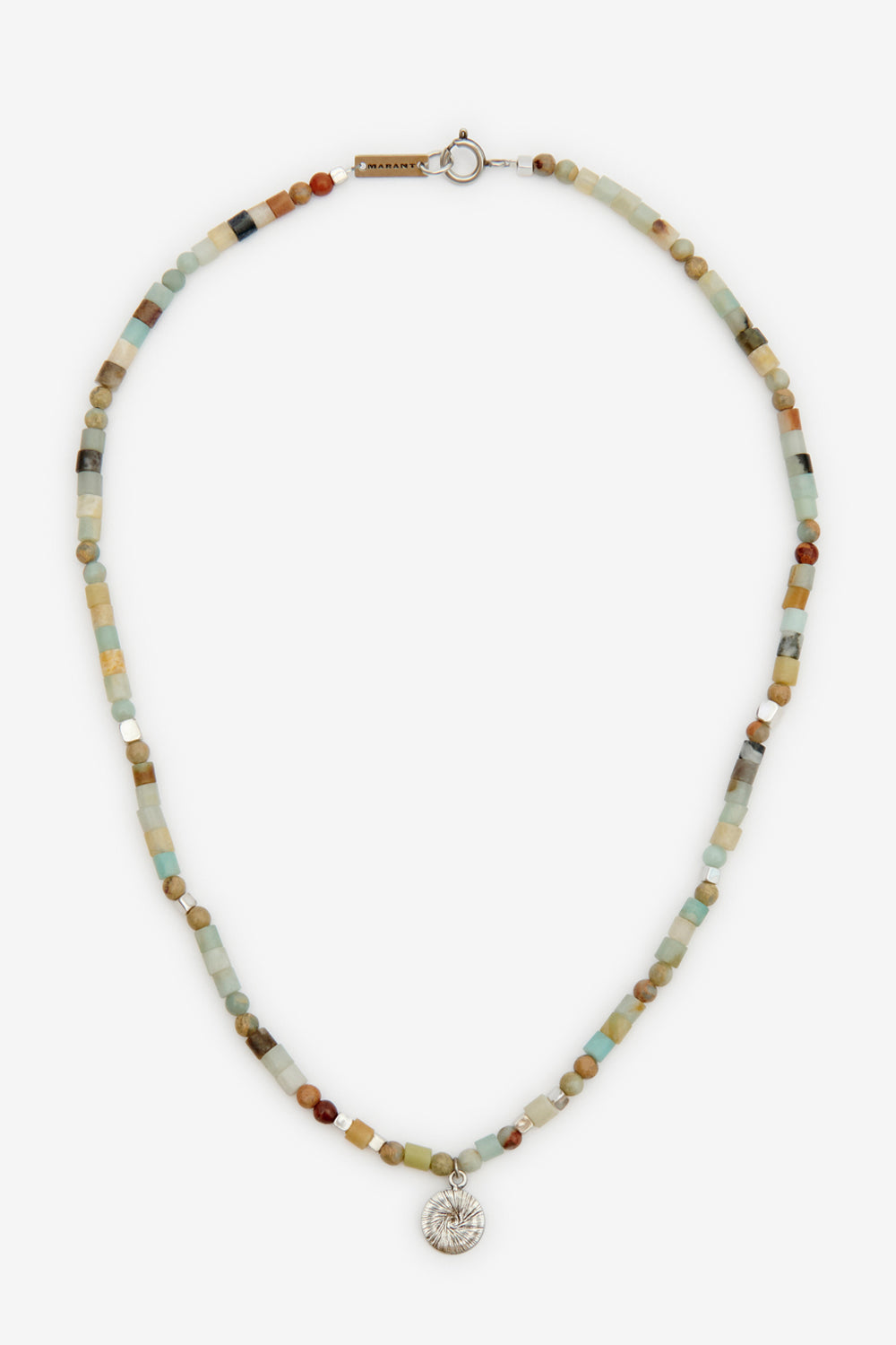 Collana con perla naturale pierce - Pastel green-silver - Man - 1