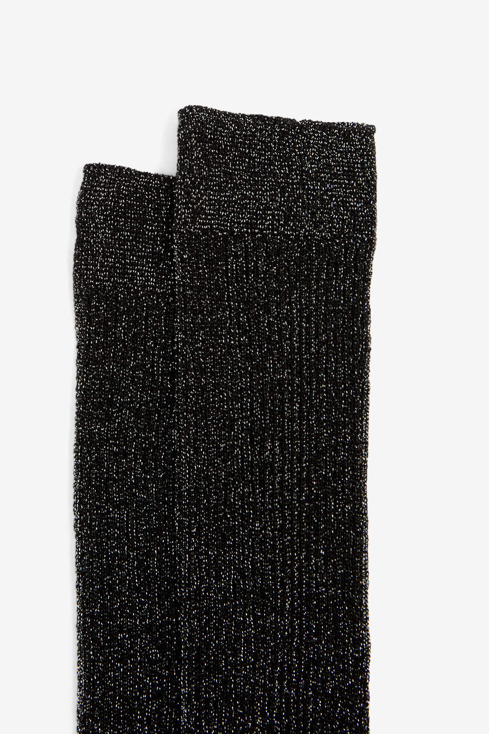 Loula high lurex socks - Black and silver - Woman - 2